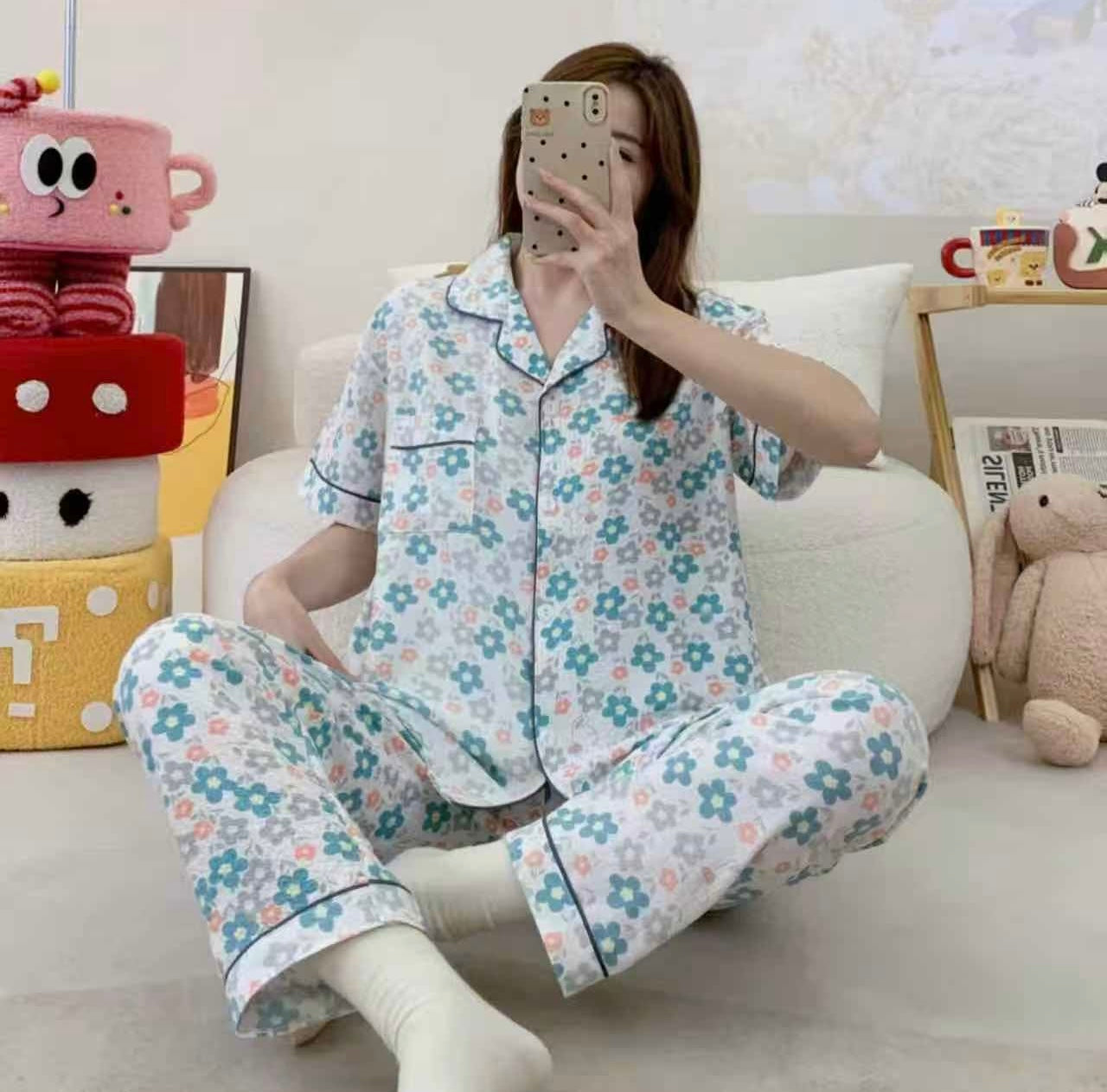 Imported Cotton Printed Loungewear - Half Sleeves