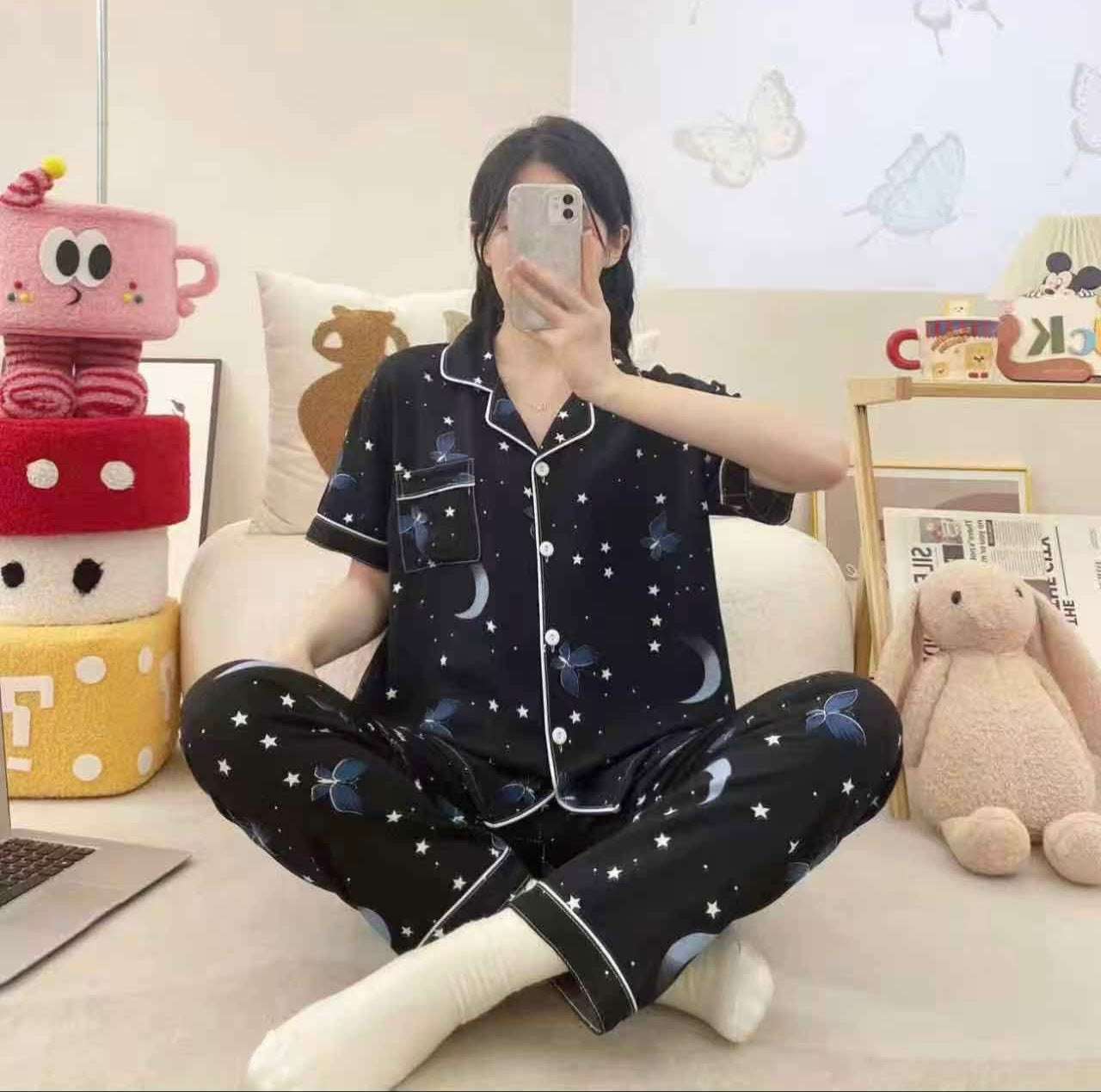 Imported Cotton Printed Loungewear - Half Sleeves