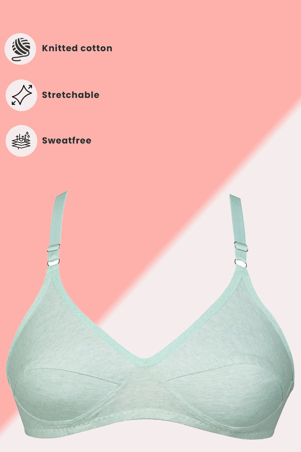 Green Luxury Everyday Knitted Cotton Bra