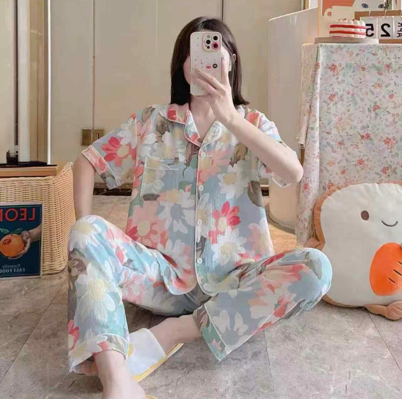 Imported Cotton Printed Loungewear - Half Sleeves