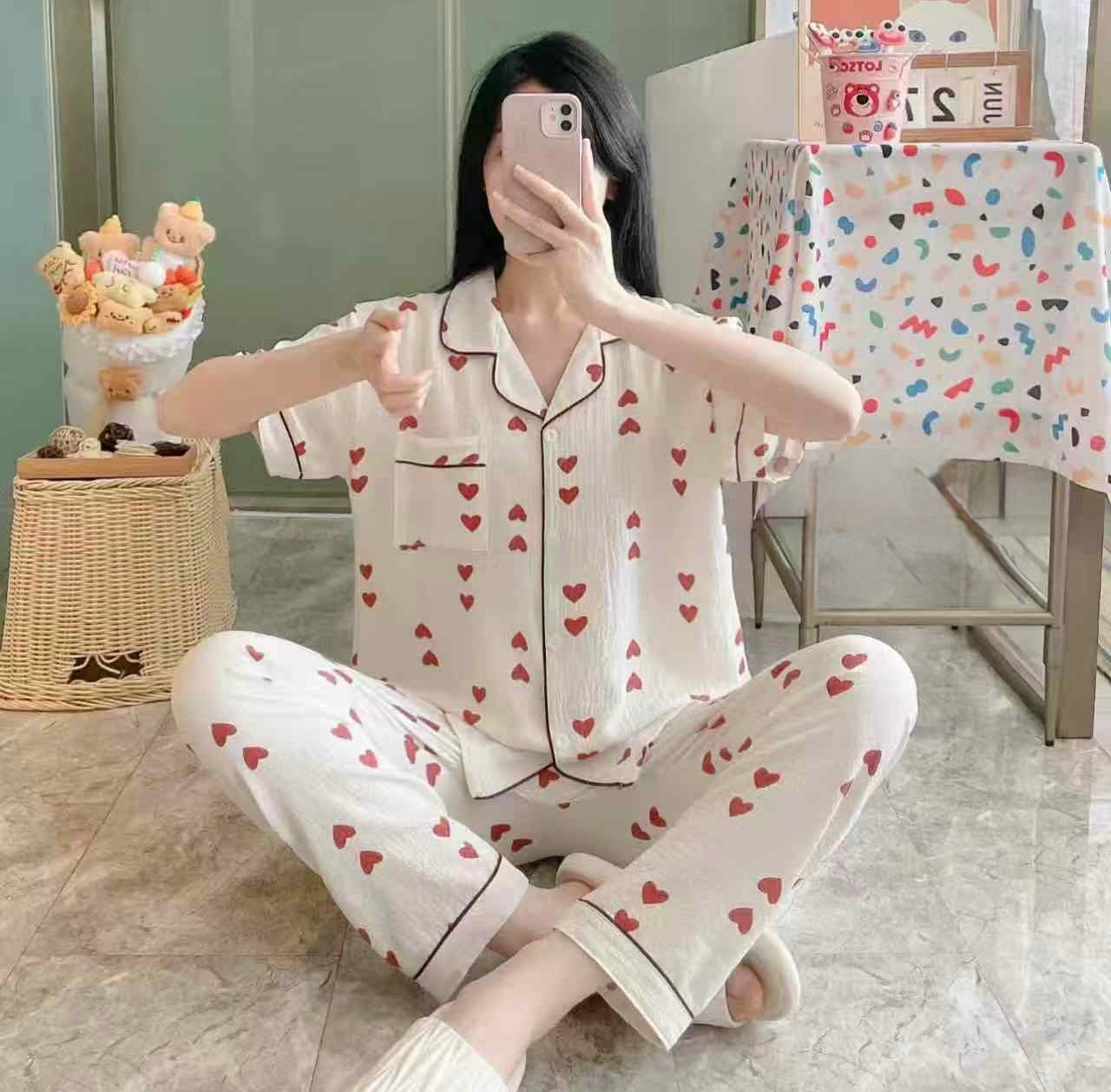 Imported Cotton Printed Loungewear - Half Sleeves