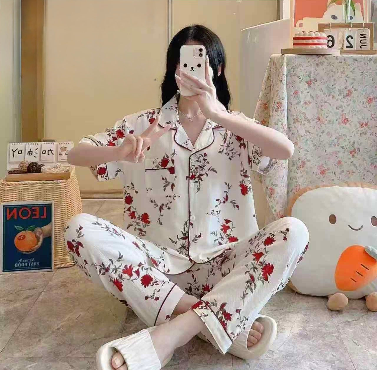 Imported Cotton Printed Loungewear - Half Sleeves