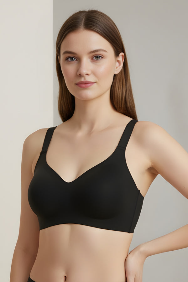 Luxe Seamless Padded Bra - Black