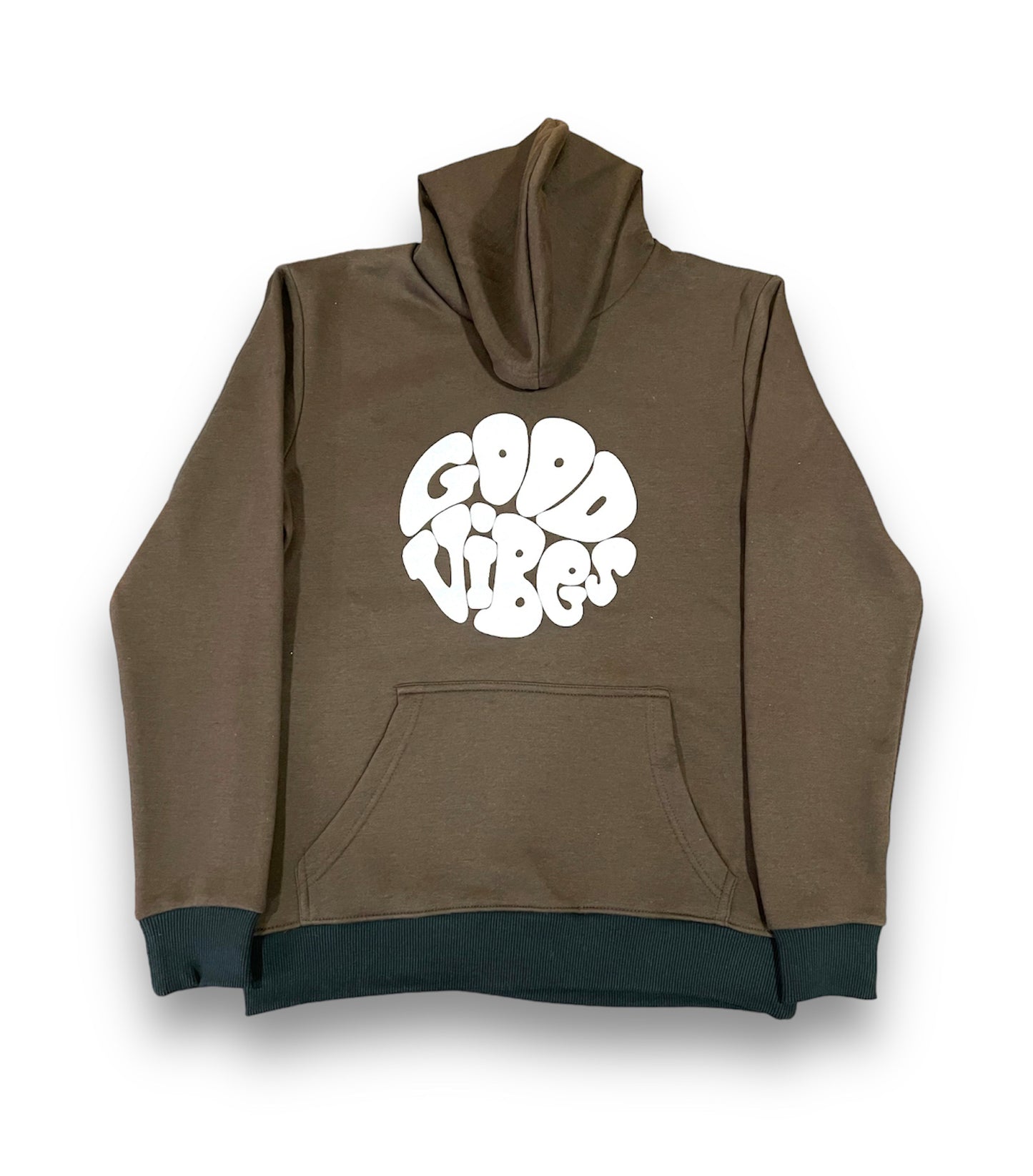 Brown Good Vibes Hoodie For Her