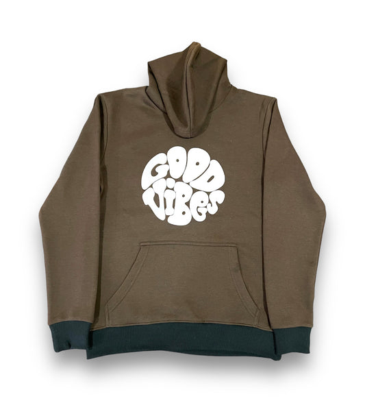 Brown Good Vibes Hoodie For Her