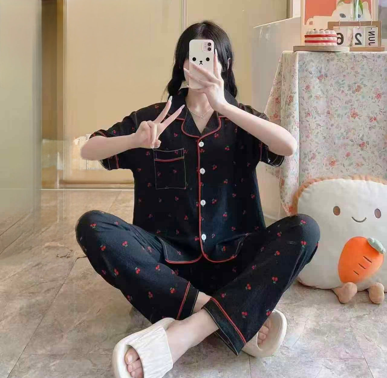 Imported Cotton Printed Loungewear - Half Sleeves