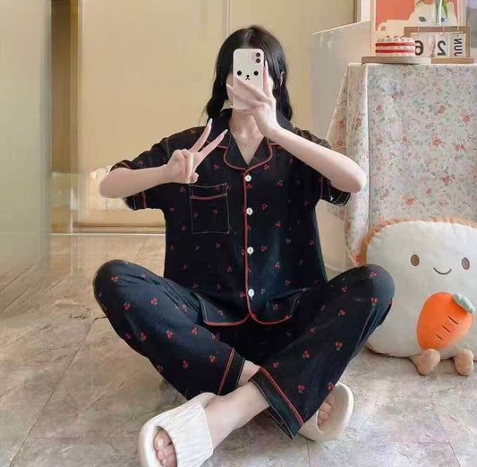 Imported Cotton Printed Loungewear - Half Sleeves