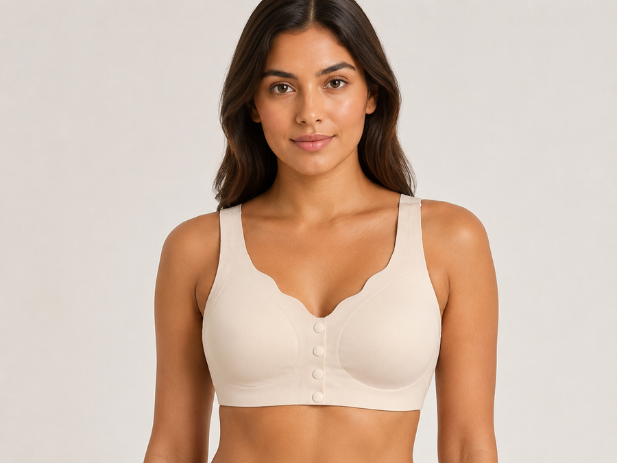 Luxe Seamless Front Open Light Padded Bra - Pink