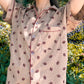 Premium Pima Cotton Button-Down Printed Shirt & PJ Set - Blue