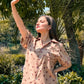 Premium Pima Cotton Button-Down Printed Shirt & PJ Set - Blue