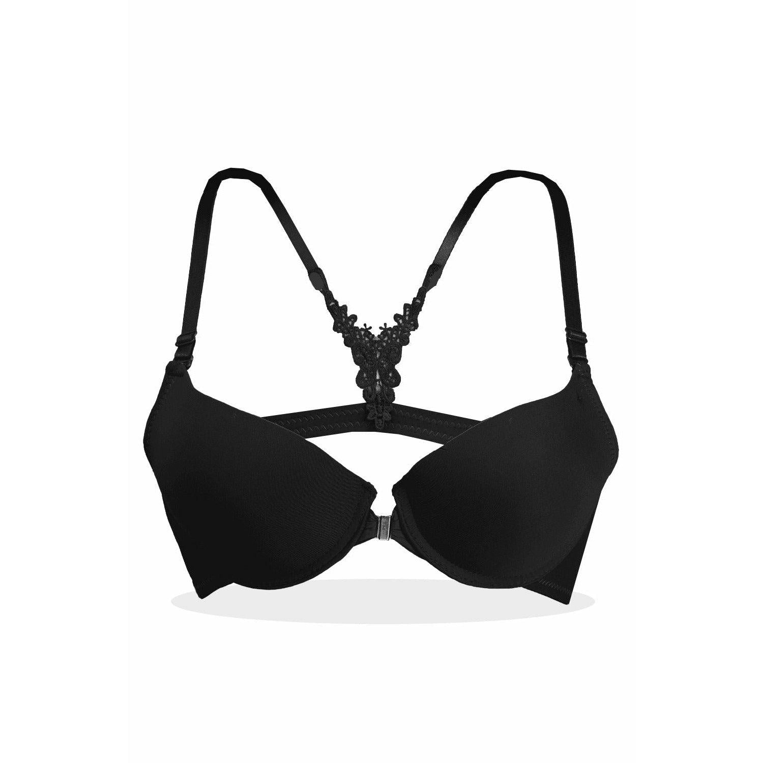 White Venessa Front-Open Bra - Espicopink