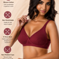 Maroon Lotus - Cotton Non Padded Cross-Over Style Wirefree Bra