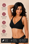 Black Lotus - Cross Over Cotton Non-Padded Wirefree Bra