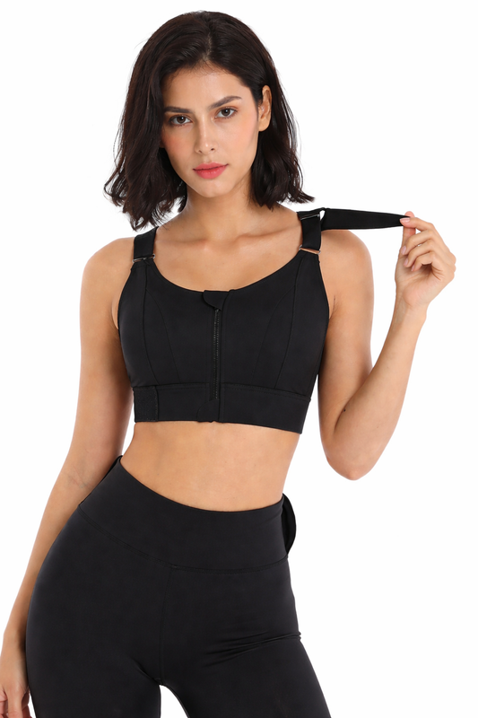 Luxe High Impact Adjustable Sports Bra - Black
