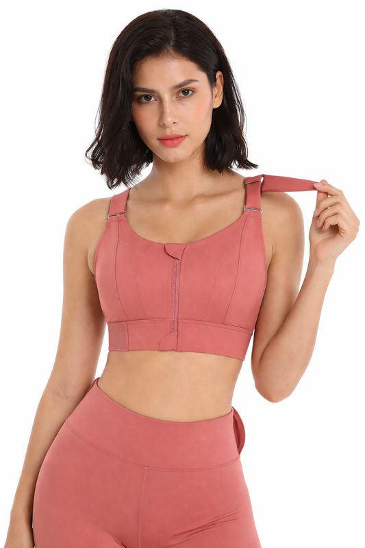 Luxe High Impact Adjustable Sports Bra - Pink