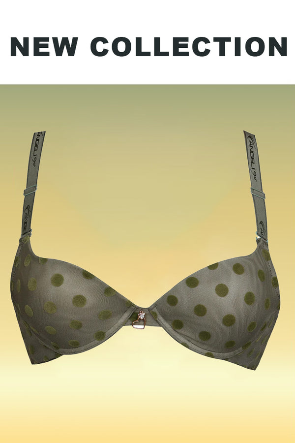 Green Embosed Dice Microfibre T-Shirt Bra