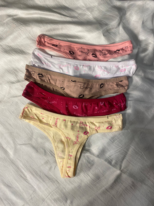 Assorted Design Thongs Pack of 5