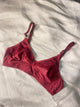 Maroon Luxury Knitted Cotton with Lace Bra