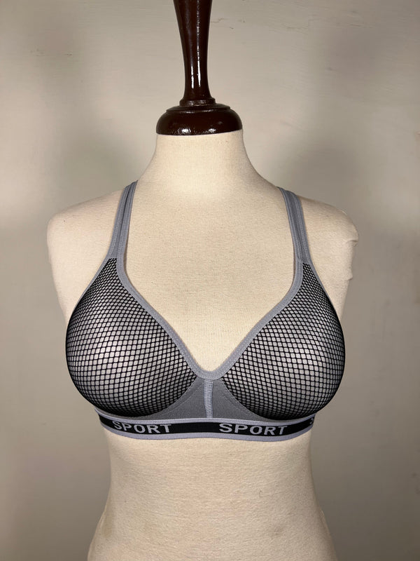 Silver Sports Back Padded Bra