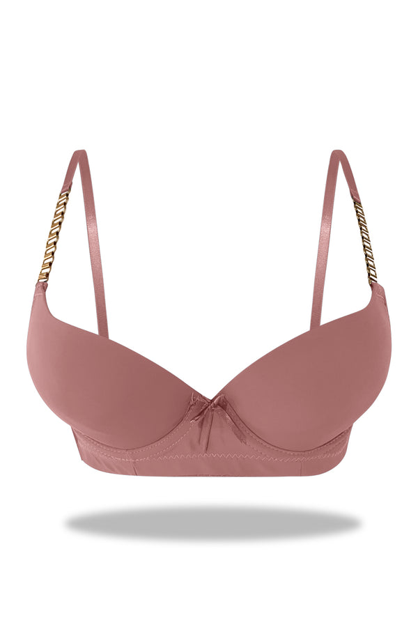 Pink Premium Padded Bra with stylish Straps