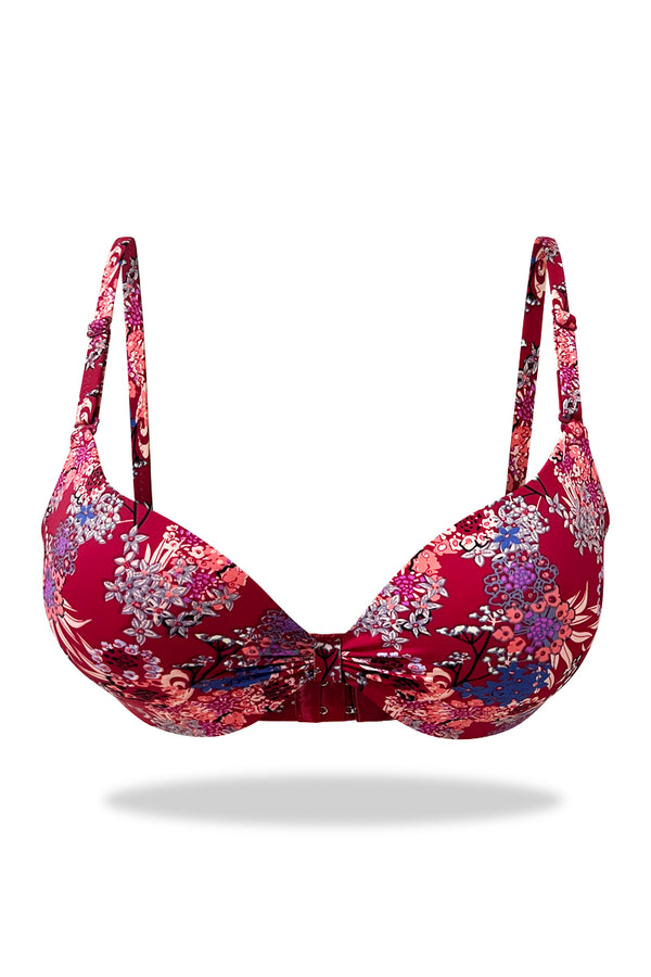 Red Turkish Floral Padded Bra