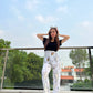 Luxe Cotton Trousers - White Dinosaur
