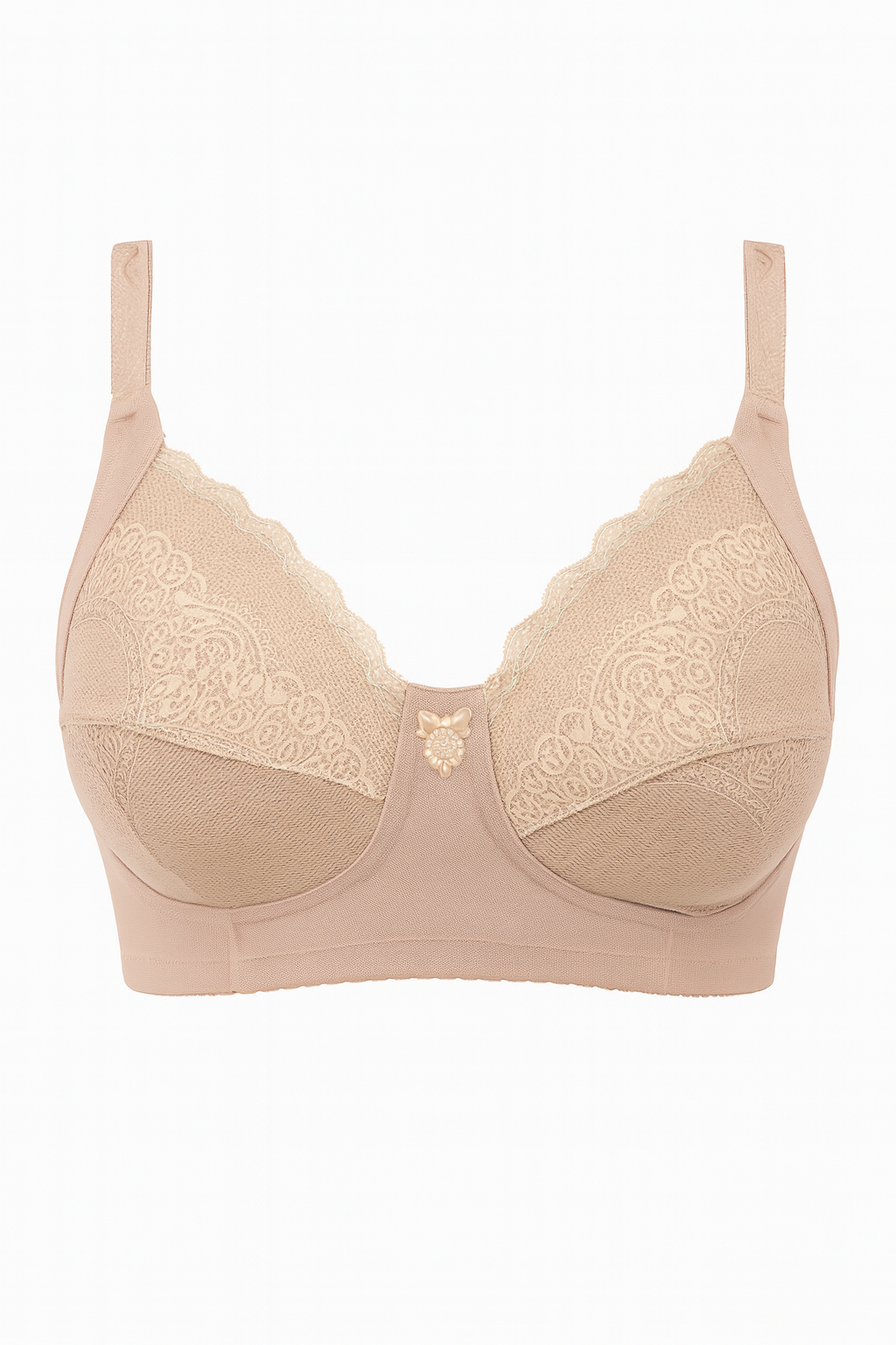 Skin Curvy All Over Lace Cup DOuble Layered Bra with 4x4 Hooks