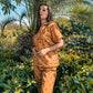 Premium Pima Cotton Button-Down Printed Shirt & PJ Set - Macaroon