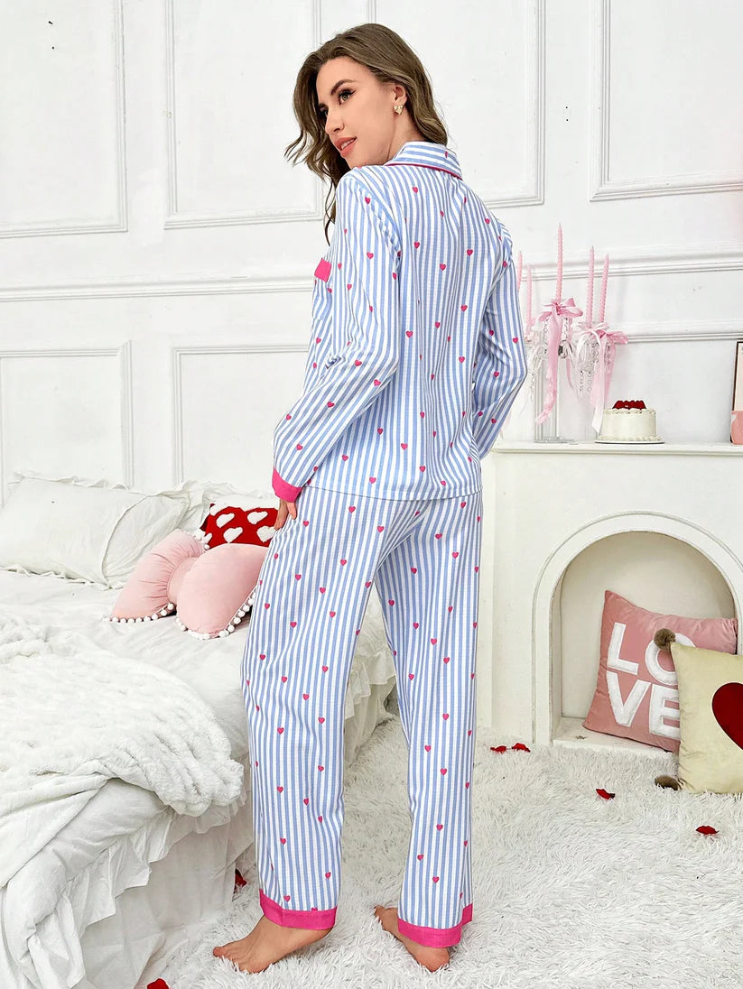 Blue and Red Hearts Loungewear