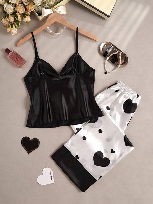 Black Hearts Cami with Trouser
