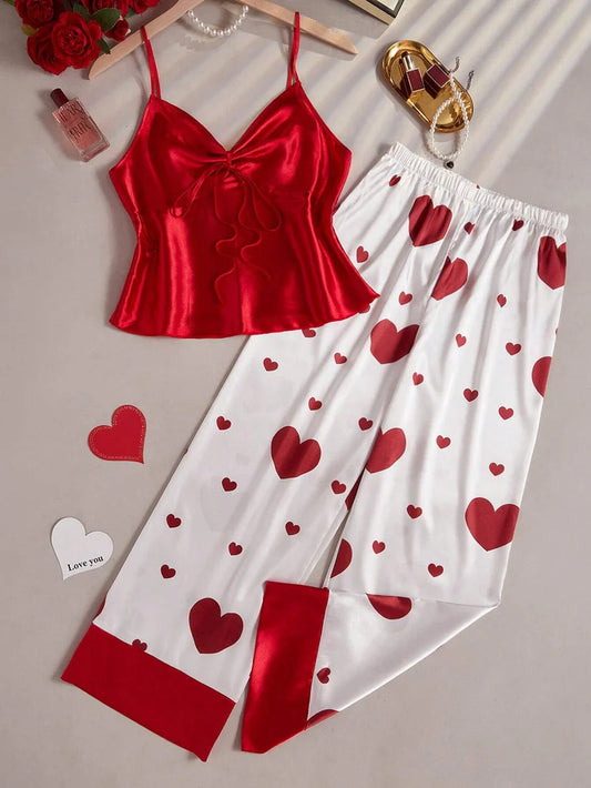 Red Hearts Cami with Trouser