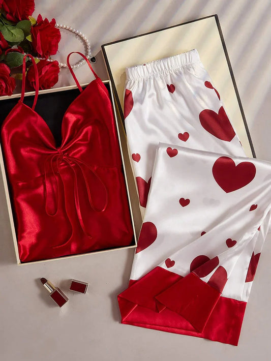 Red Hearts Cami with Trouser