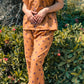 Premium Pima Cotton Button-Down Printed Shirt & PJ Set - Red