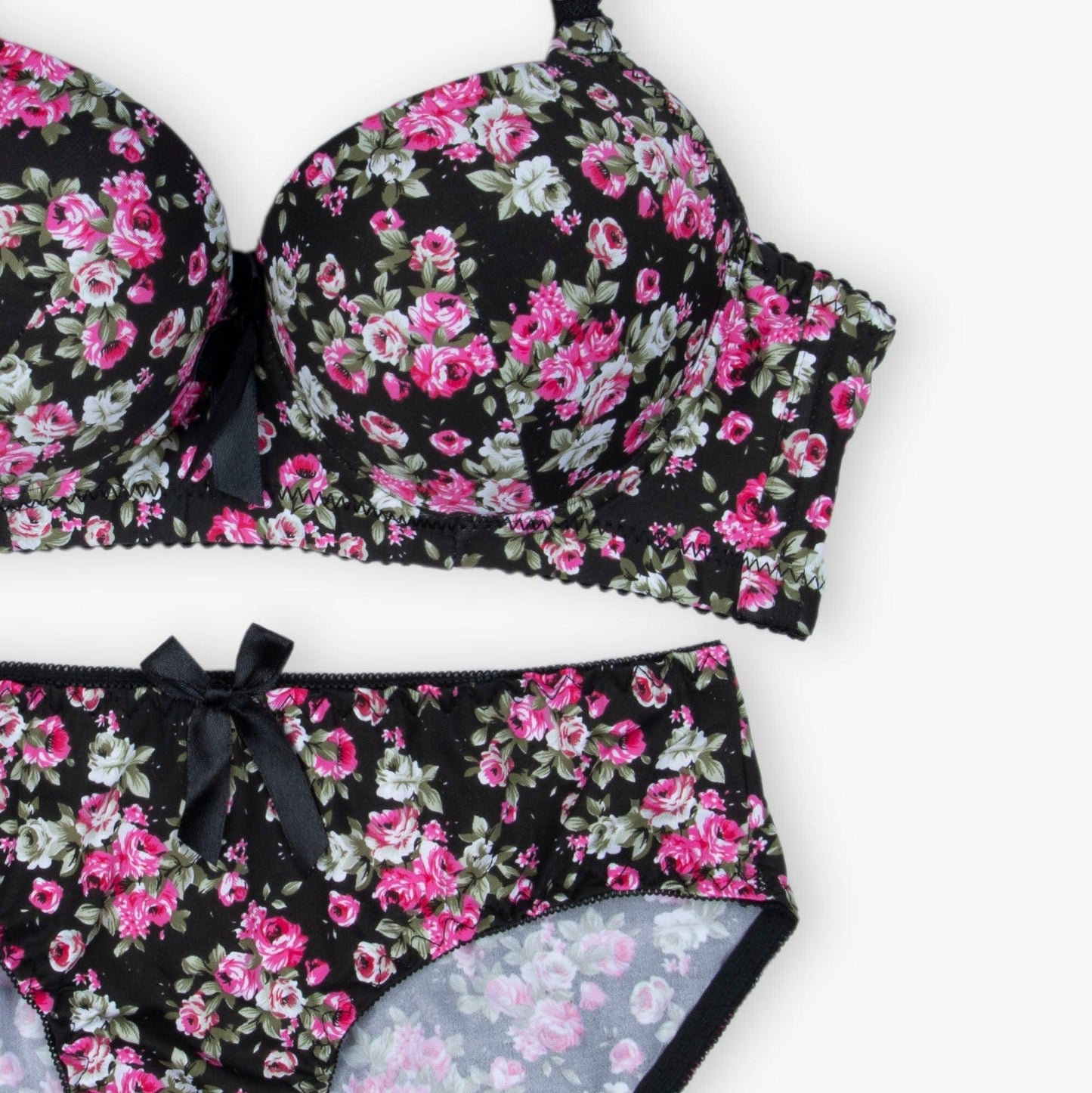 Pack Of 3 (Pink+Red+Black - Floral Padded Set
