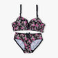 Pack Of 2 (Pink & Black) - Floral Padded Set