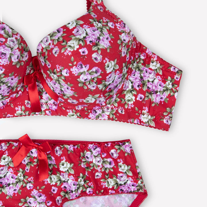 Black Floral Padded Set - Espicopink