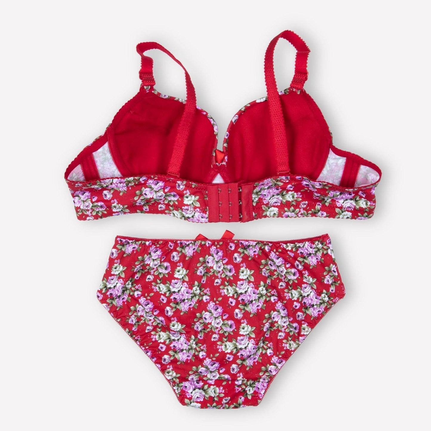 Pack Of 3 (Pink+Red+Blue) - Floral Padded Set