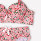 Pack Of 3 (Pink+Red+Black - Floral Padded Set