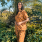 Premium Pima Cotton Button-Down Printed Shirt & PJ Set - Blue