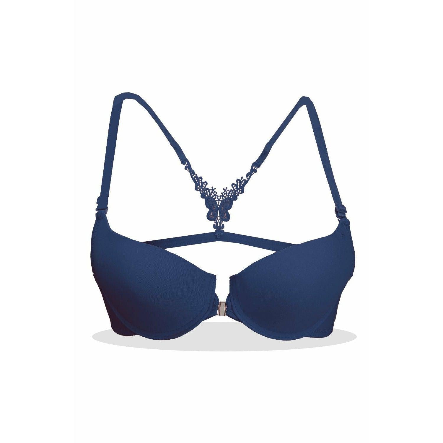 White Venessa Front-Open Bra - Espicopink