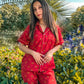 Premium Pima Cotton Button-Down Printed Shirt & PJ Set - Buttermilk