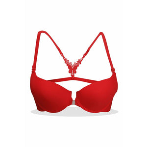 White Venessa Front-Open Bra - Espicopink