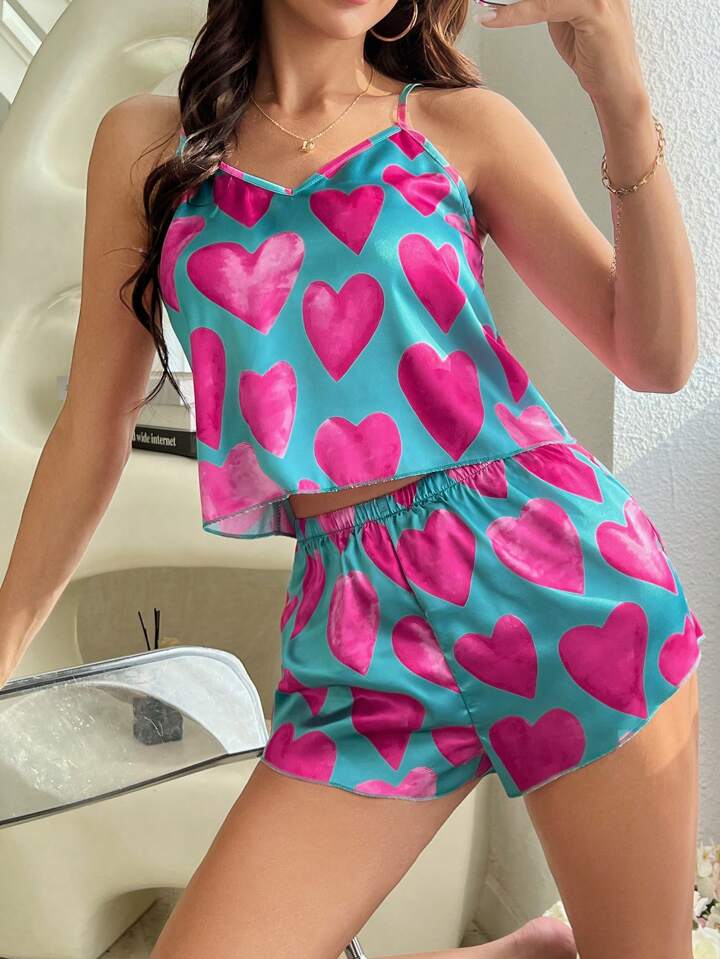 Blue Hearts Short Cami Set