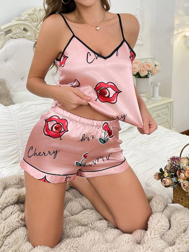 Pink Sultry Short Cami Set