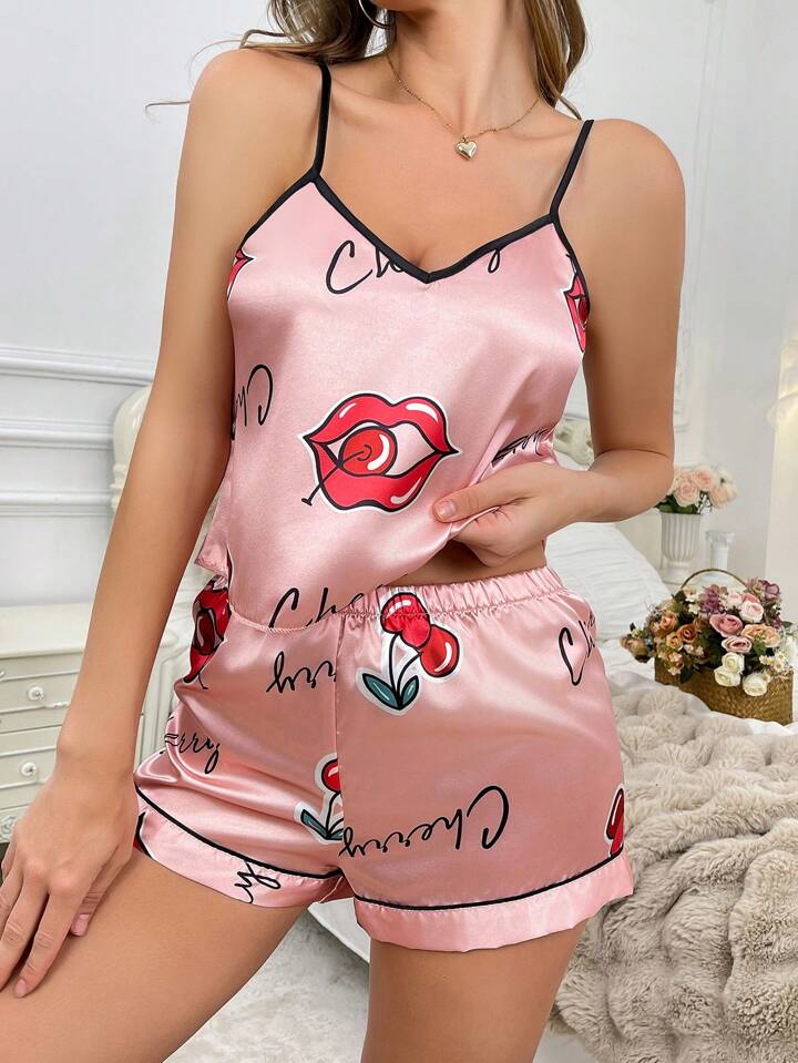 Pink Sultry Short Cami Set