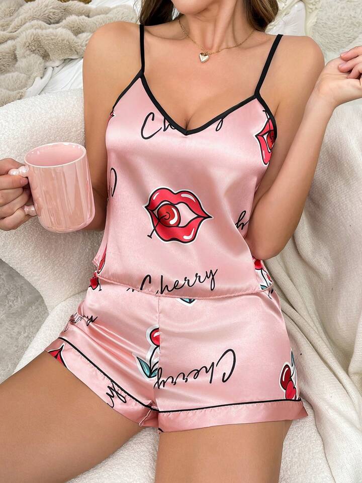 Pink Sultry Short Cami Set