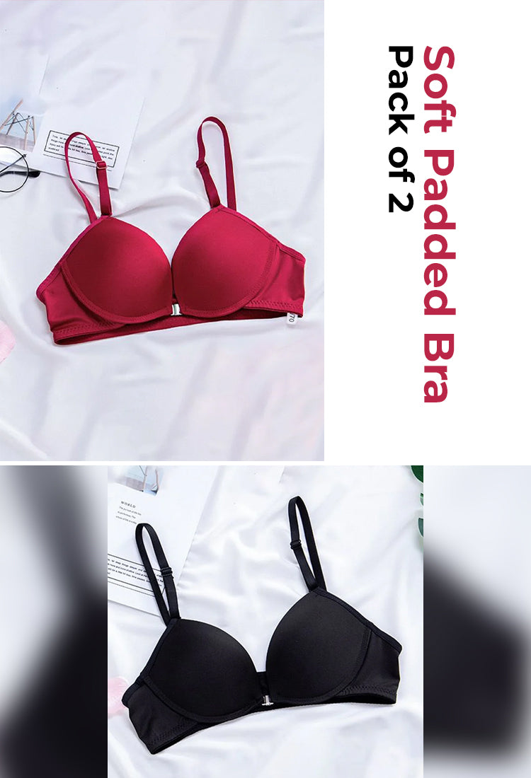 (Pack of 2) Front Open - Soft Padded Bra
