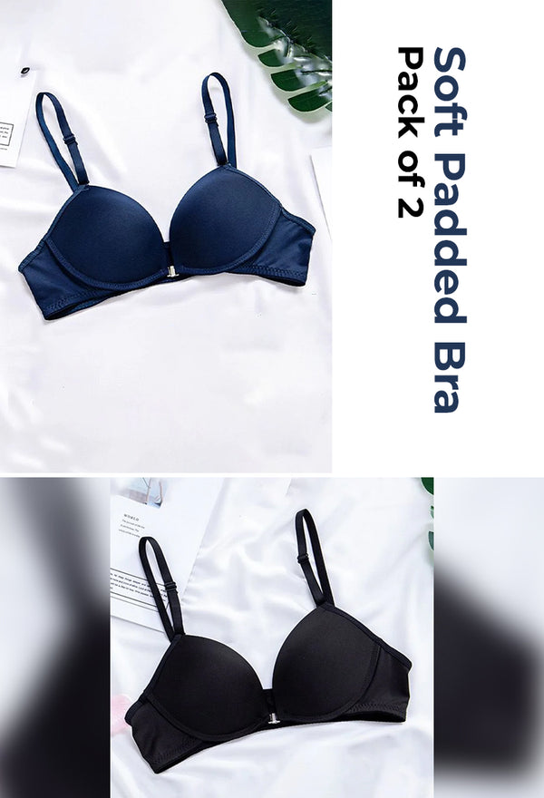 (Pack of 2) Front Open - Soft Padded Bra