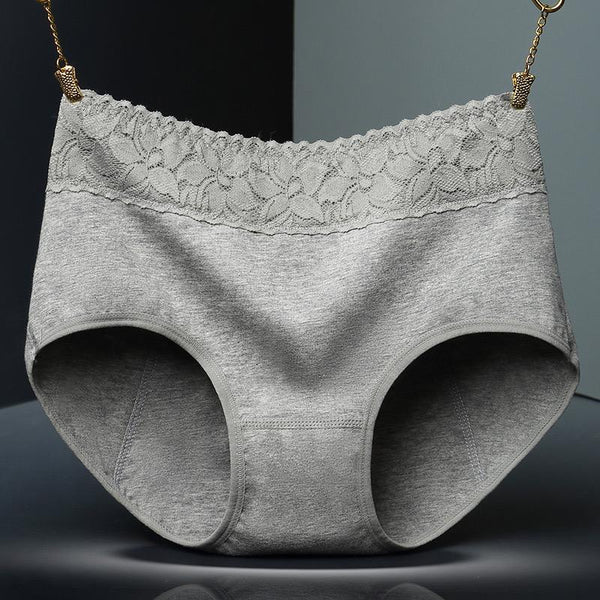 Super Soft Cotton High Waist Leak Proof Period Panties-Grey