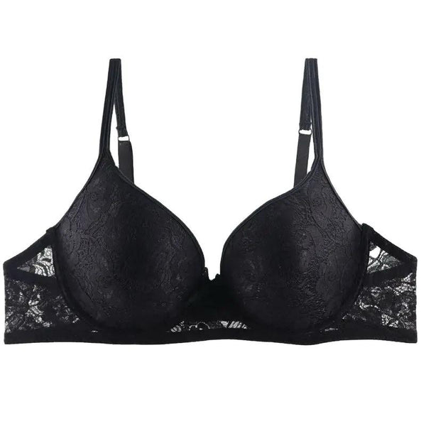 Black Lacy Padded T-Shirt Bra - Wired / Non-WIred